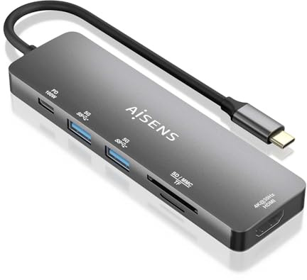 Aisens ASUC-6P016-GR USB-Hub, Grau, 1 Stück