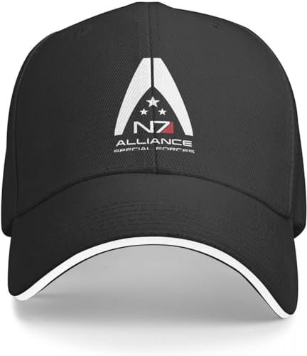 BDJYHACP Baseballkappe Snapback Sonnenhut Herren-Allianz Herren-Baseballmütze Special Forces verwaschen Mass Effect Baseball-Mütze Radsport Trucker-Snapback Papa-Mütze Golf-Hüte Geburtstagsgeschenk