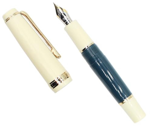 Gullor Mini Fountain Pen Gold Trim, Acrylic Pocket Pen, Dark Green, Bent Nib