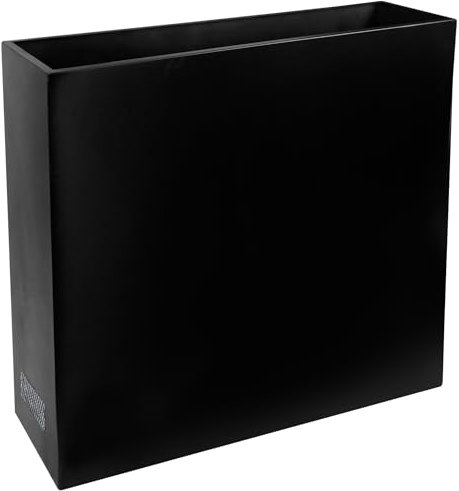 JonesHouseDeco Fioriera da giardino in metallo pesante grande nera alta rettangolare in acciaio fori di drenaggio fioriere traspiranti con 2 prese d'aria in rete 96,5x25,4x76,5 cm-G902B01