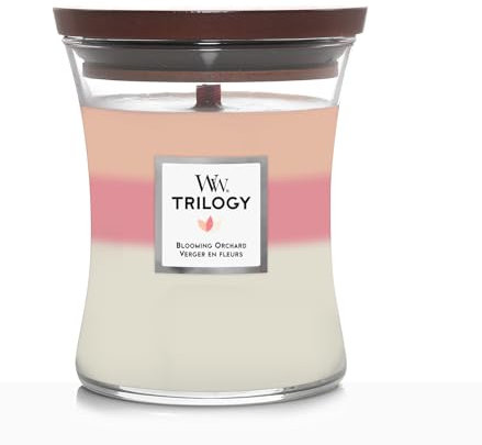 WoodWick Duftkerze Medium Trilogy Blühender Obstgarten - 11 cm/ø 10 cm