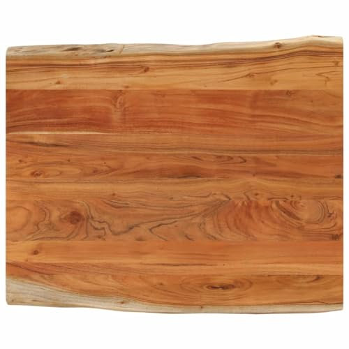 ZEYUAN Tischplatte 100x80x3,8cm Rechteckig Massivholz Akazie Baumkante, Arbeitsplatte, Holzplatte, Schreibtischplatte, Waschtischplatte, Küchenarbeitsplatte - 370652