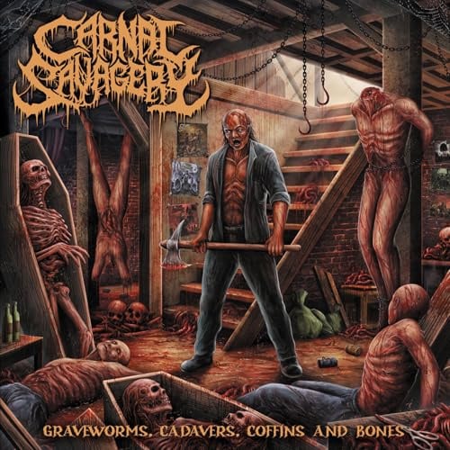 GRAVEWORMS, CADAVERS, COFFINS AND BONES (CLEAR BLOOD RED)