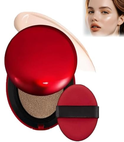 Red Cushion Foundation,Cushion Foundation,Cushion Foundation Make-up für Glashaut,Super Fit Cushion Foundation,Volle Deckkraft Grundierung,Wasserfest & Langlebig,Leichtes & natürliches Aussehen (21N)