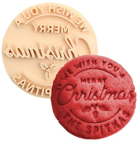 Keksstempel zum Backen – Formen, Keksstempel, Backwerkzeuge | Backformen für Frohe Weihnachten, geprägter Weihnachts- -Stempel, Stempel für Ausstechformen