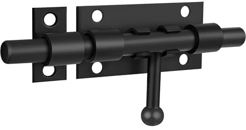 Türriegel Schwarz Bolzenriegel Edelstahl Riegelschloss Schlossriegel Torriegel Abschließbar 12 mm Überwurfriegel Schlossriegel für Haus Hof Garten