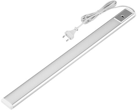 REV Unterbauleuchte Küche LED - Aluminium Schrankbeleuchtung 60cm, 10W, 800 Lumen, 3000K, Küchenbeleuchtung flach mit Sensor, einfache Montage, silber