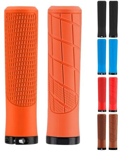 ANDINUS Fahrradgriffe MTB/City – Ergonomisch, mit oder ohne Klemme, Materialien (80033-ORANGE)
