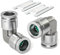 Bwintech 2 Pcs 4mm Coude 90 Degrés Raccord Rapide Pneumatique, 2 Voies en Acier Inoxydable pour Adaptateur d'Air PV