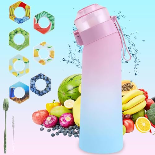 Xeletu 2025 Mise à niveau Sport Bouteille, 700 ML BPA Bouteilles avec 7 dosettes aromatiques pour Sport, Randonnée, Cyclisme, Campings