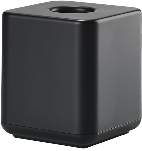 Zone Denmark Ume Taschentuchbox – Nachfüllbare Kosmetiktucher Box für Bad, Küche und Flur – Tissuebox aus Kunststoff – 13 x 13 x 15,1 cm – Schwarz