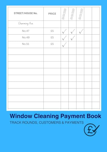 A5 Window Cleaning Payment Book: Track Rounds, Customers & Payments