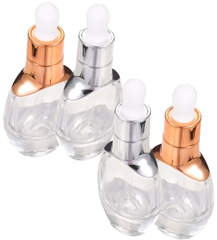 BIUDECO 4 pièces Lot de Flacons Compte-gouttes Verre Bouteilles Vides Pratiques et Durables pour Huiles Essentielles Cosmétiques et Voyage Couleur Aléatoire Couleur Aléatoire