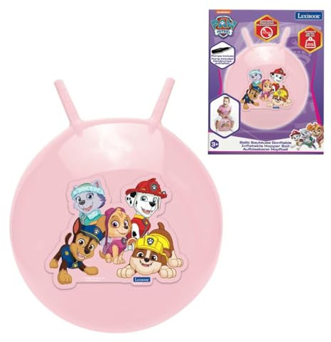 Lexibook, PAW Patrol, Aufblasbarer Hüpfball, pink, BG040PAGLXB | Leuchtender Farbball, Handpumpe inklusive, sicherer robuster Kunststoff, pink