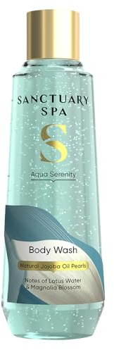 Sanctuary Spa Aqua Serenity Body Wash 250ml, Refreshing Shower Gel with Jojoba Oil Pearls & Aquatic Lotus Water & Magnolia Blossom, 91% Natural Ingredients, Moisturising & Relaxing