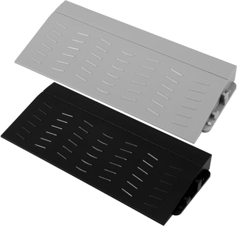 Amosfun 2Pcs Door Threshold Ramps, 2cm Raised Indoor Transition Strip, Non-Slip Plastic Kerb Ramps for Robot Vacuum, Wheelchairs, Strollers, Easy Install
