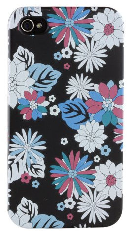 Caseit Hard Clip On Case for iPhone 4/4S - Black Floral
