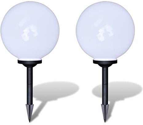 vidaXL 2x Wegeleuchten LED 30cm mit Erdspieß Solarkugel Garten Kugelleuchten Solarleuchte Gartenleuchten Solar Gartenlampen Wegbeleuchtung