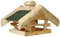 dobar® 98510e Vogelfutterhaus Massiv - Vogelhaus mit Futtersilo - Vogelvilla mit Bitumendach - Futterstation für Wildvögel - Vogelfutterspender aus Massivholz - 49 x 39 x 30 cm - Grün