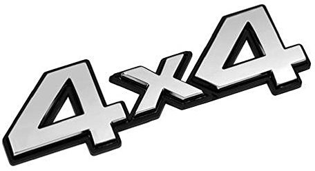 4x4 Allrad AWD FWD 4WD Emblem Schriftzug Heck 3D Aufkleber Sticker Silber Chrom