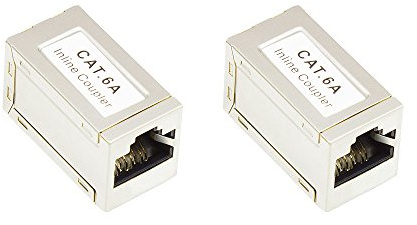 Good Connections Cat.6A RJ45 Patchkabel Kupplung - Buchse an Buchse - VOLLGESCHIRMT - Adapter zur Verlängerung von LAN Ethernet DSL Patchkabel, abwärtskompatibel zu Cat.6 und Cat. 5e - silber
