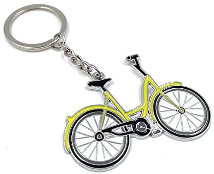 Onwomania - Fahrrad Holland Rad in Gelb Schlüsselanhänger - Metall Glücksbringer ideal als Geschenk z.B. für den besten Freund, die beste Freundin, Mama - Für Männer, Frauen & Kinder