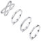 Milacolato 4 STÜCKE Edelstahl Stacking Hochzeit Band Ringe Frauen CZ Criss Cross Ring Mädchen Engagement Eternity Knuckle Mid Ring Set Silber/Rose Gold