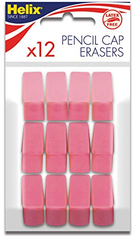 Helix 37418B Radiergummi, latexfrei, Pink, 12 Stück