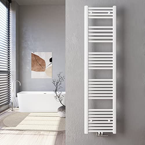Heilmetz Weiß Badheizkörper 40 x 160 cm Handtuchtrockner 547 Watt Leistung Heizkörper Bad Mittelanschluss Handtuchheizkörper
