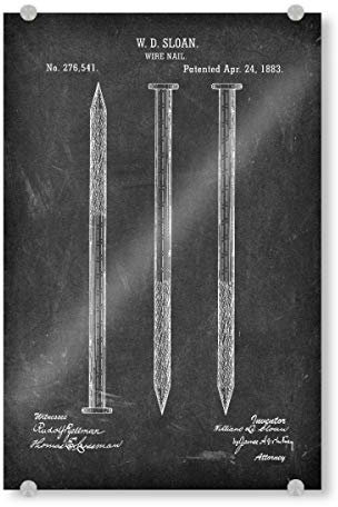 artboxONE Acrylglasbild 30x20 cm Schwarzweiß Nagel Patent (Tafel) - Bild zimmerei fachmann Nagel