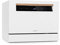 Klarstein Lagoona Mini-Geschirrspüler freistehend, Leistung: 1380 Watt, 6 Standardgedecke, Wasserverbrauch: 6,5 L 7 Programme plus Extra-Trocknung, 49 dB, schwarzes Touch-Bedienfeld, weiß