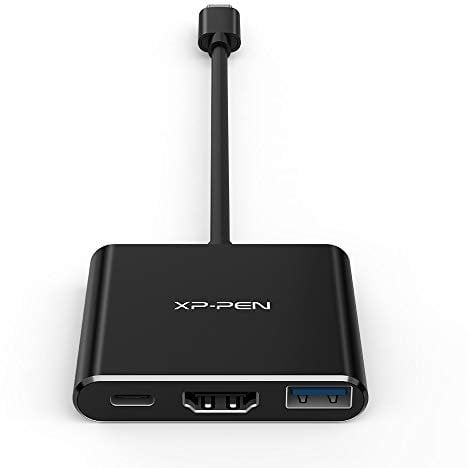 XP-PEN ACW01 USB C Hub Adapter USB C auf USB 3.3 HDMI 4K PD Ideal für Anschluss Grafiktablett/Monitor/TV/Smartphone