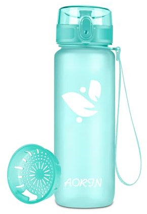 AORIN Botella Agua Deporte - 750ml - Botella Agua Niños Sin BPA,Impermeable y Reutilizable,Apertura con un Solo botón,Aplicar a Sport, Gimnasio, Trekking,Bicicleta