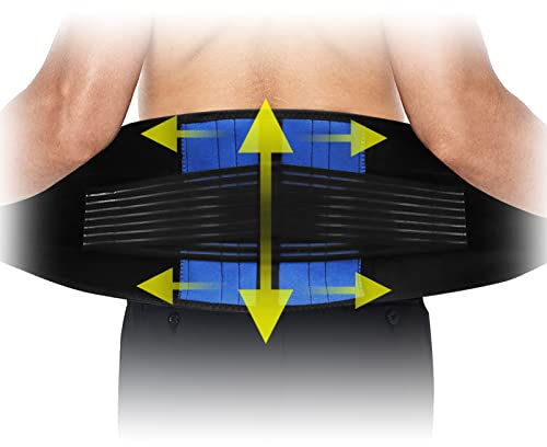 Rückenbandage mit Stützstreben und Verstellbare Zuggurte Rücken Gurt, Rückenstütze Lendenwirbel Orthopädische Rückenstützgürtel, Lendenwirbelstütze (XXL)