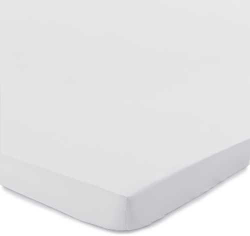 URBANARA Spannbettlaken Perpignan - Weiß - 140x200x10 cm 100% gekämmte Baumwolle – Bettlaken, Baumwoll-Laken, Perkal-Bettlaken, Betttuch, Haustuch