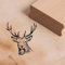 DEKO-LANDO Motivstempel Hirschkopf Stempel 45 x 48 mm Natur Buchenholz