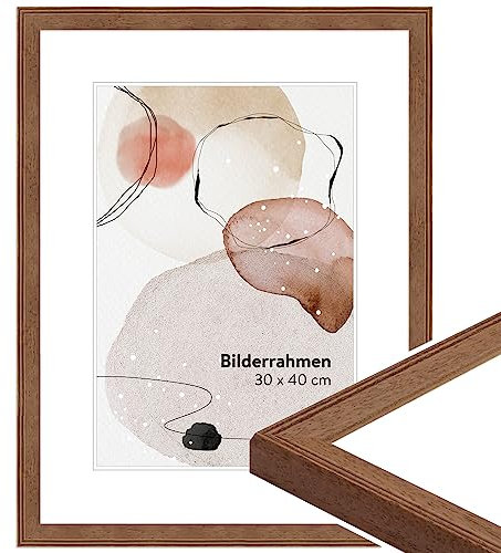 WANDStyle Bilderrahmen Eiche 40x60 cm aus Holz im Stil Modern zum Aufhängen, Posterrahmen Made in Germany - H320
