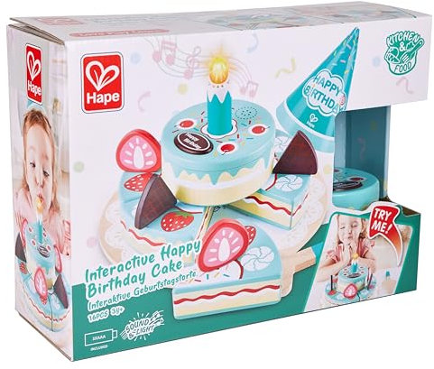 Hape Interaktive Geburtstagstorte, zum Schneiden, Torte spielt EIN Geburtstagslied, Jubel und Applaus, ab 3 Jahren, E3180