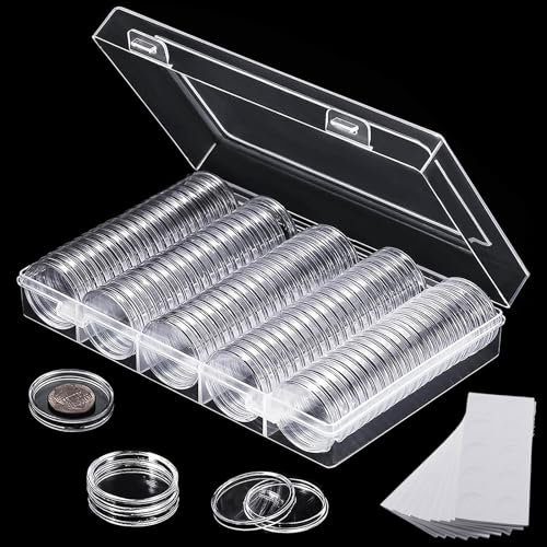 YAXIDAEVER 30mm 1pcs Münzen Aufbewahrung, 100 Stück Münzkapseln,Transparenter Münzhalter,Kunststoff Aufbewahrungsbehälter für Münzsammlung