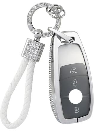 BLINGOOSE Glitzer Key Cover für Mercedes Benz Zubehör Crystal Key Case Protector Car Key Shell Kompatibel Mercedes AMG C E A G CLA CLS GLA GLE GLC S Class Metall