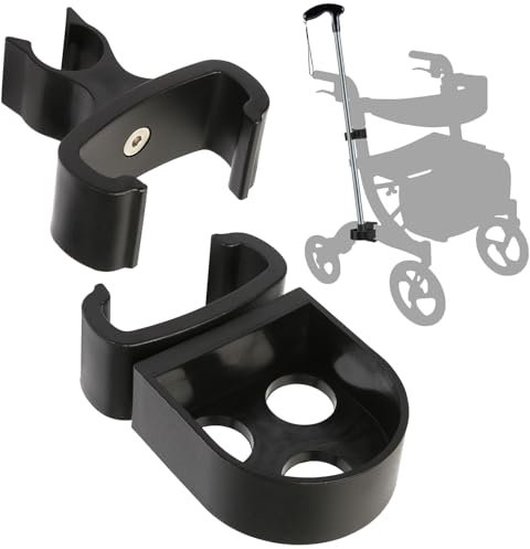Stockhalter für Nitro-Rollatoren mit flachem Rahmen, Drive Walker Cane Holder, Verstellbare Krückenhalterung für Rollstühle, Rollatoren, Knieroller, Assistent Halterung für Stock oder Stick Benutzer,