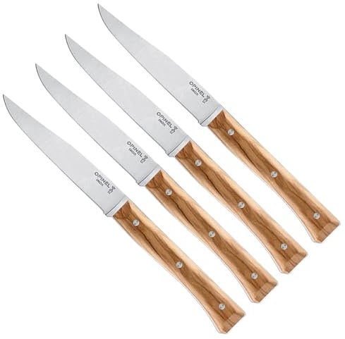 Opinel Facette Olive 254646 Table Knife Set of 4 Made of Stainless MA5 Steel