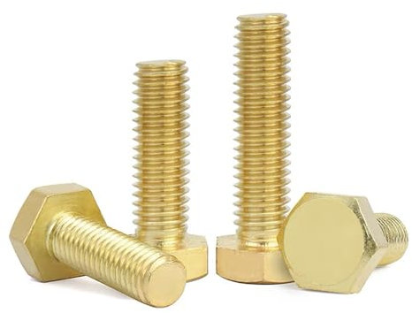 LEPEVNEY M8*30mm Brass Hexagon Screw Bolts - 10 PCS External Hex Head Tap Bolts Hexagon Screws with External Hexagon Thread