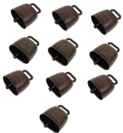 Amosfun 10st Kuhglocke Aus Metall Glöckchen Anhänger Anti-Glocken Mini Kuhglocke Ziegenglocke Alte Kuhglocken Schaf Kupfer Schellen Glocken Distanz Eisen Tier Glockenschmuck