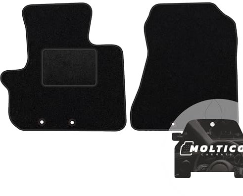 moto-MOLTICO Vorne Fußmatten Auto Velours Autoteppiche Schwarz Automatten Set 2-teilig passend für Toyota IQ 2009-2016