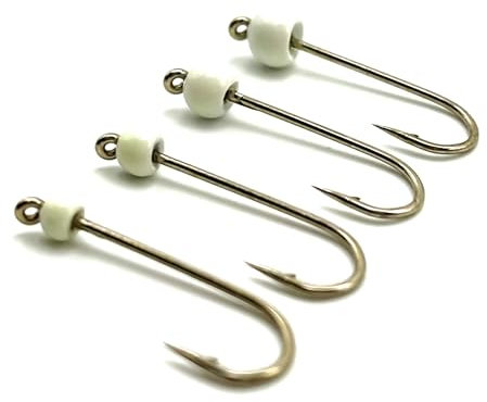 KOLIBRI Tungsten Micro Jighaken Set - je 4 STK. | Forellen Wolframperlen Ultralight Haken zum Angeln mit Gummiköder | Tungsten Jigs Trout Fishing Hooks