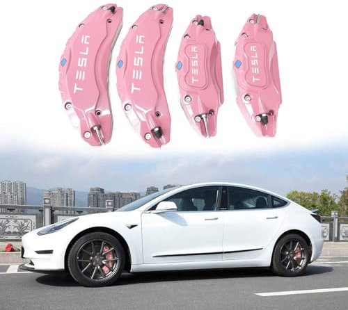 Car Caliper Covers for Tesla model 3 2017-2023, 4 Pcs Brake Caliper Car Wheel Brake Durable Kit for Wheel Hub 18/19 Inch Car Accessories,F