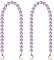 MEGAVOW 2 Stück Perlen Kette Trageriemen Taschenkette Handtasche Strap Extender, Acryl Riemen Schulterriemen Taschengurt Ersatzgriff, Ersatzriemen für Damen Geldbörse Umhängetasche (Violett, 40cm)