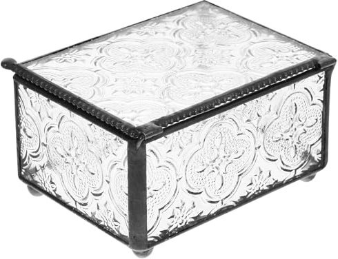 Theaque Vintage-Glas-Schmuckkästchen, Vitrine, Schmuck-Organizer, Halskette, Ringaufbewahrung