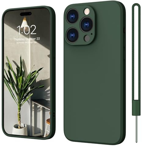ElestBela iPhone 15 Pro Hülle Silikon Case, Ultra Dünn Slim mit Microfiber, Kratzfeste Rundumschutz Case Schutzhülle Hülle iPhone 15 Pro Grün